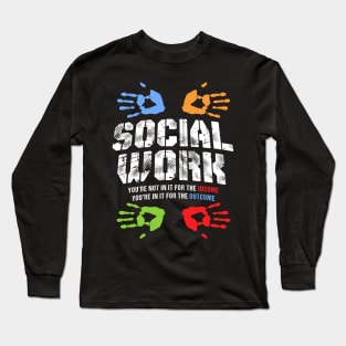 Social Worker Rainbow Hands Inspirational Long Sleeve T-Shirt